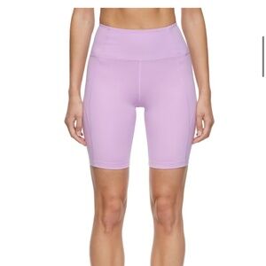 Girlfriend collective high rise bike shorts pink medium